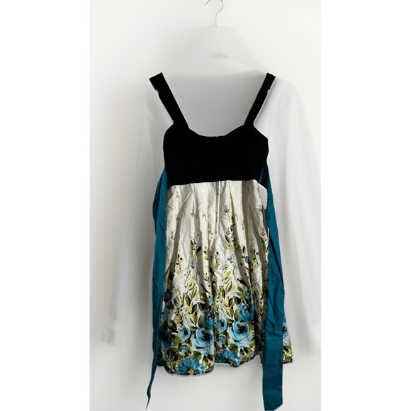 NWT Women's Cottagecore Meets Bodice Mid Dress Straps Tie Back‎ w/Slip Sz 1 - Picture 2 of 8